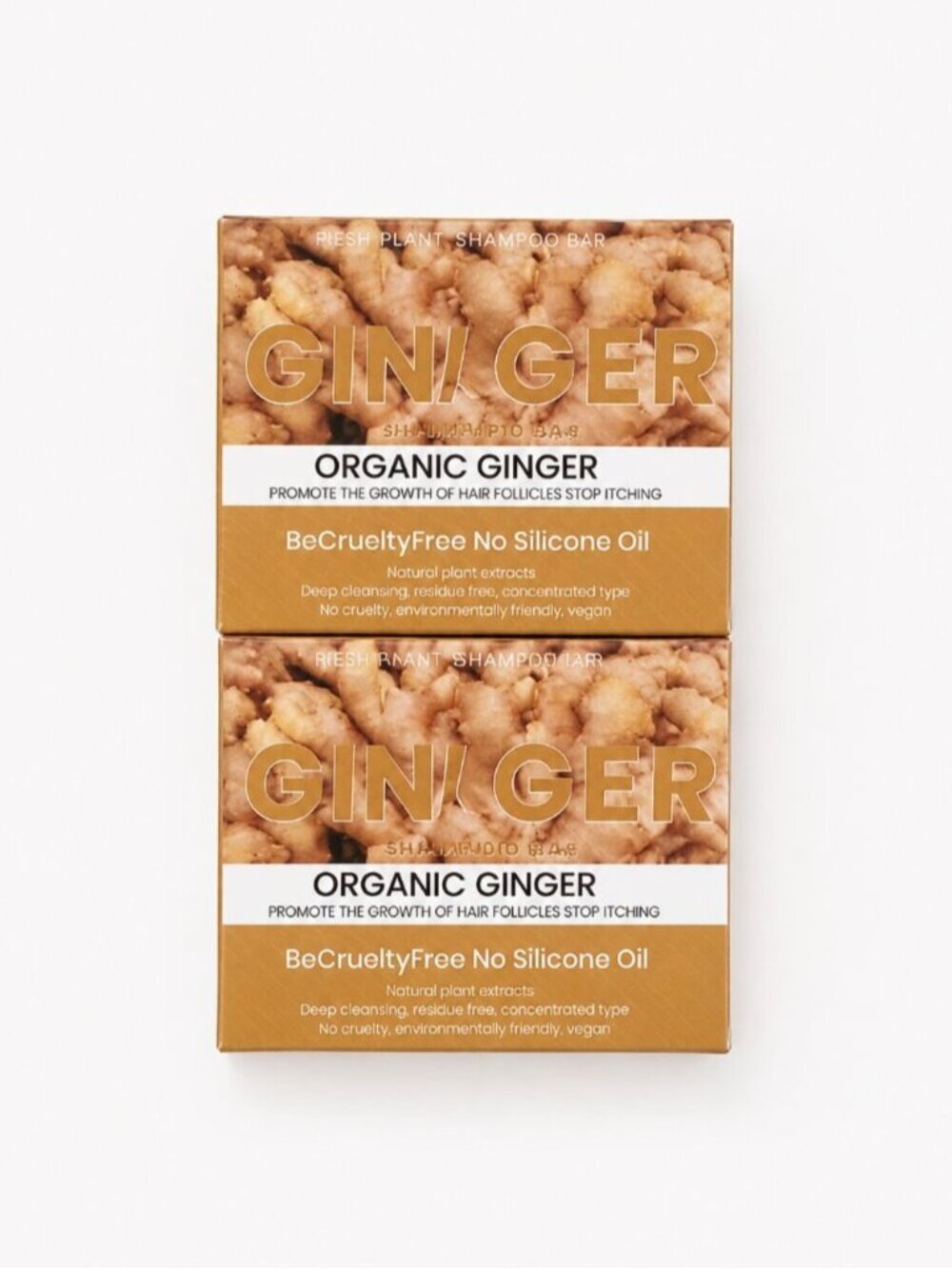 Organic Ginger Shampoo Bar 60g Lot of 2 Vegan Silicone Free Hair Growth Natural